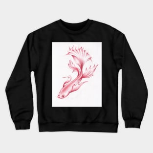 Coral Queen - Betta Fighting Fish Drawing Crewneck Sweatshirt